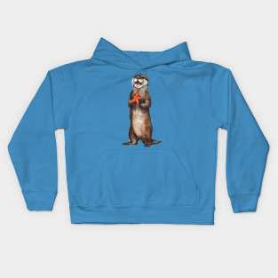 Animals Kids Hoodie - Otterly delighted Otter by LauraGraves